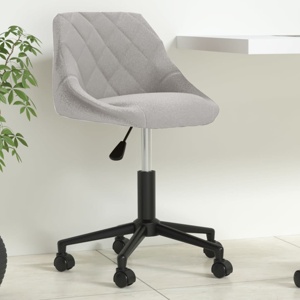 vidaXL Otočná kancelárska stolička bledosivá zamat