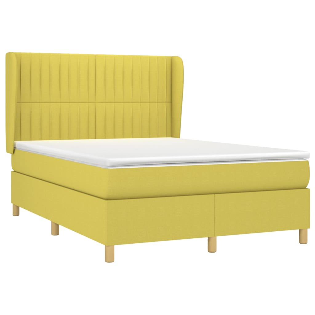 vidaXL Boxspring posteľ s matracom zelená 140x200 cm látka