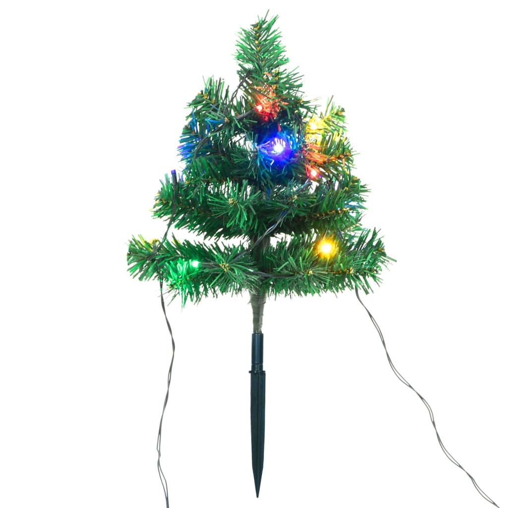 vidaXL Vianočné stromčeky k chodníku 6 ks viacfarebné LED 45 cm PVC
