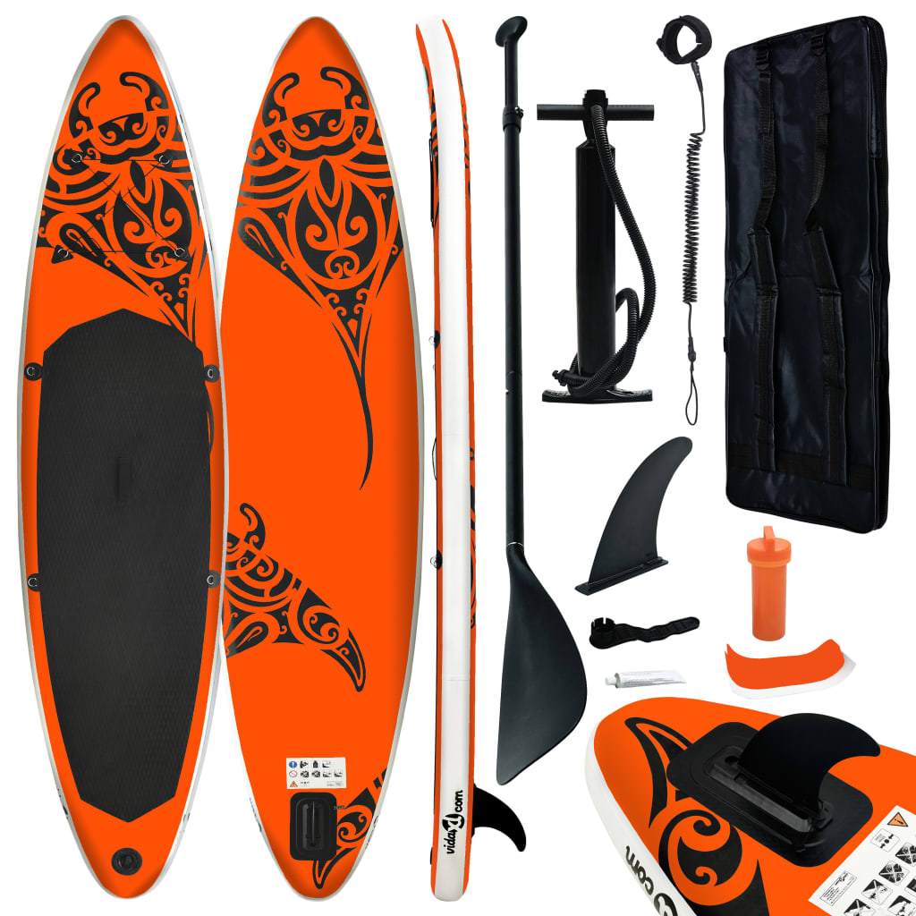 vidaXL Nafukovací Stand Up Paddleboard 320x76x15 cm oranžový