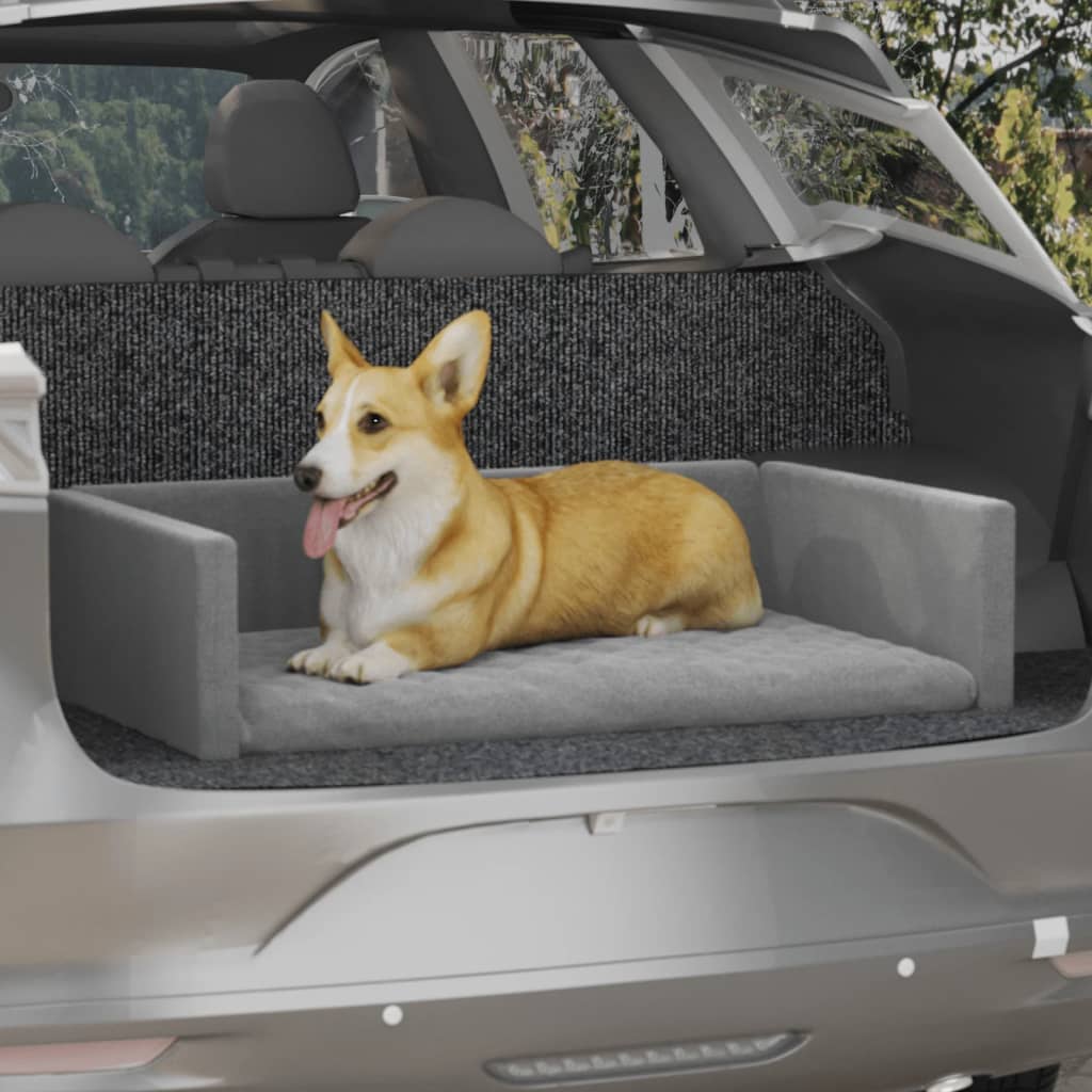 vidaXL Sedačka pre psa do auta bledosivá 110x70 cm ľanový vzhľad