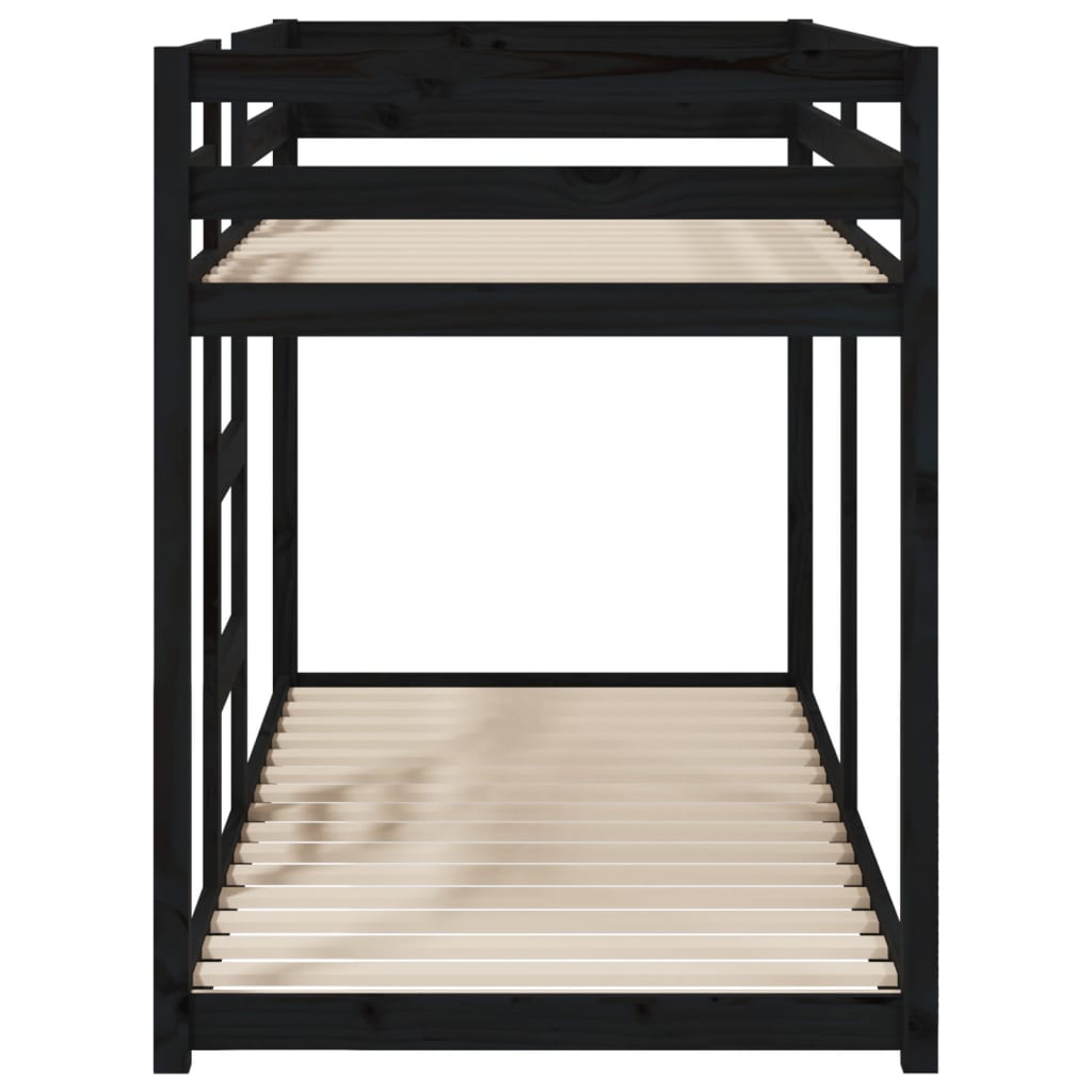 vidaXL Poschodová posteľ čierna 80x200 cm borovicový masív