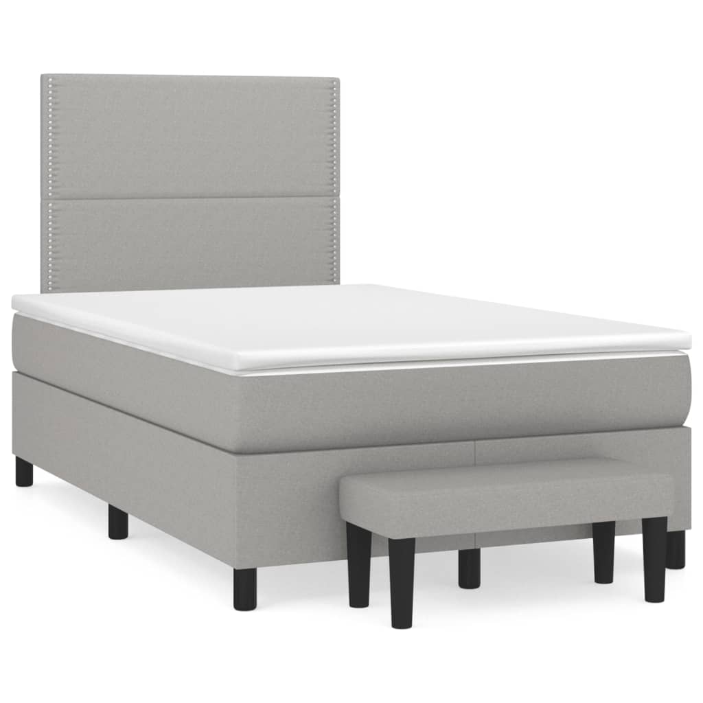 vidaXL Boxspring posteľ s matracom bledosivá 120x190 cm látka