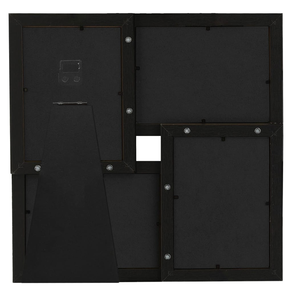 vidaXL Kolážový fotorámik na 4 fotky (10x15 cm) čierny MDF