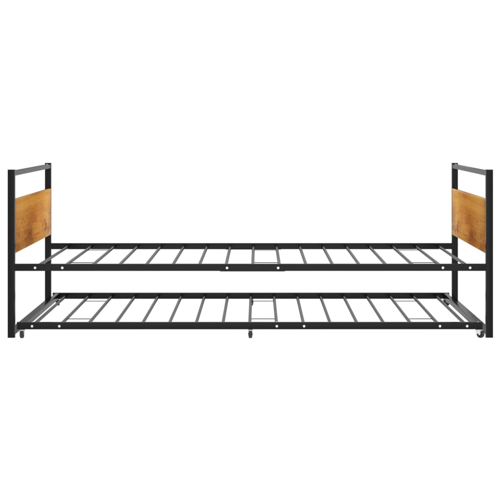 vidaXL Rám rozkladacej postele čierny kovový 90x200 cm