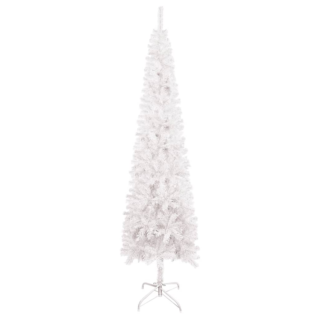 vidaXL Úzky vianočný stromček biely 180 cm
