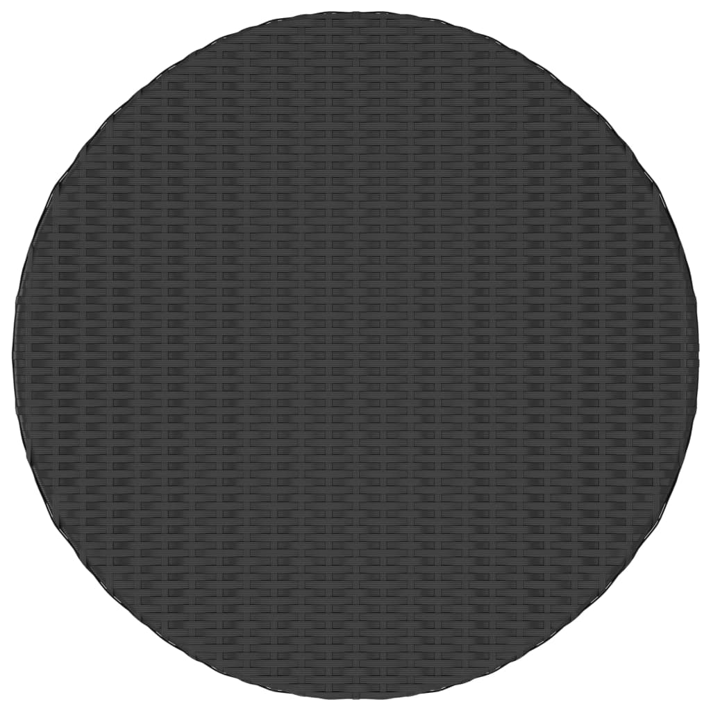 vidaXL Čajový stôl čierny 68x68x30 cm polyratanový
