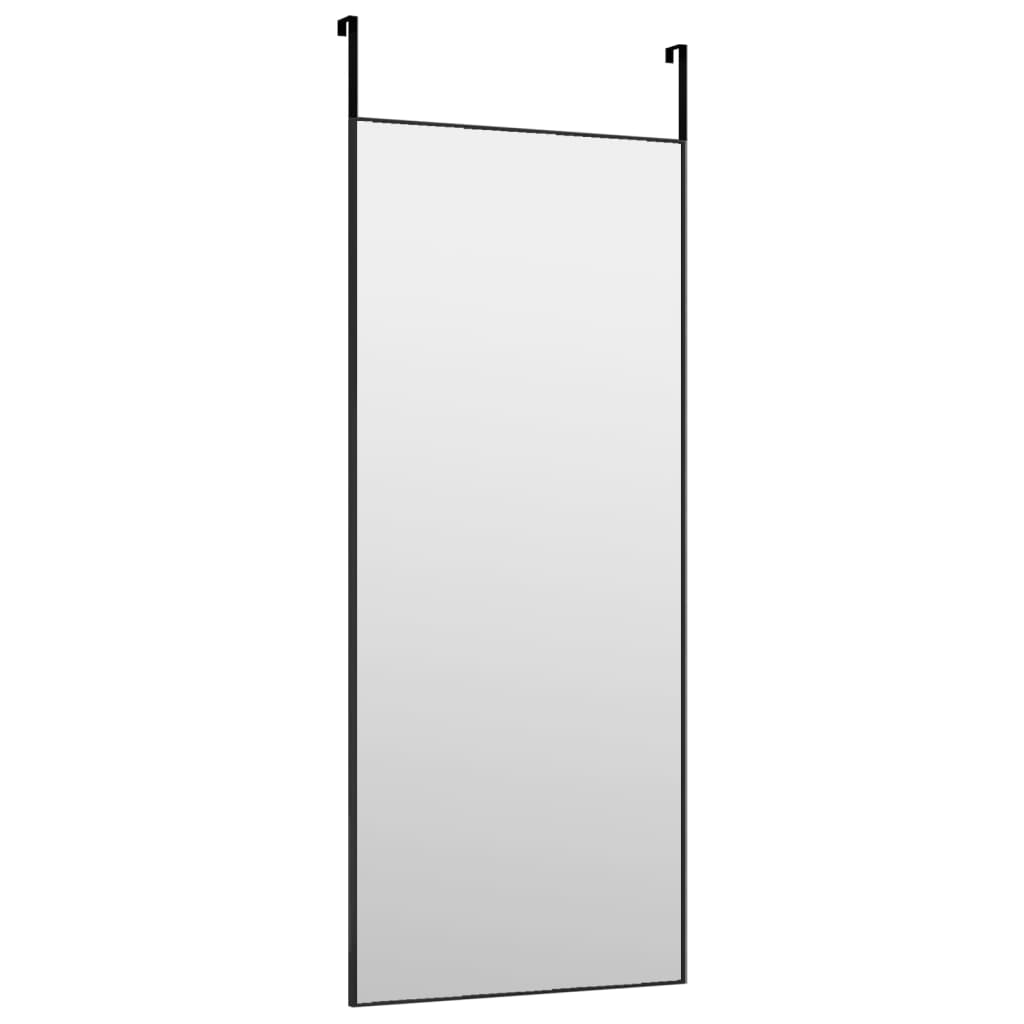 vidaXL Zrkadlo na dvere čierne 40x100 cm sklo a hliník