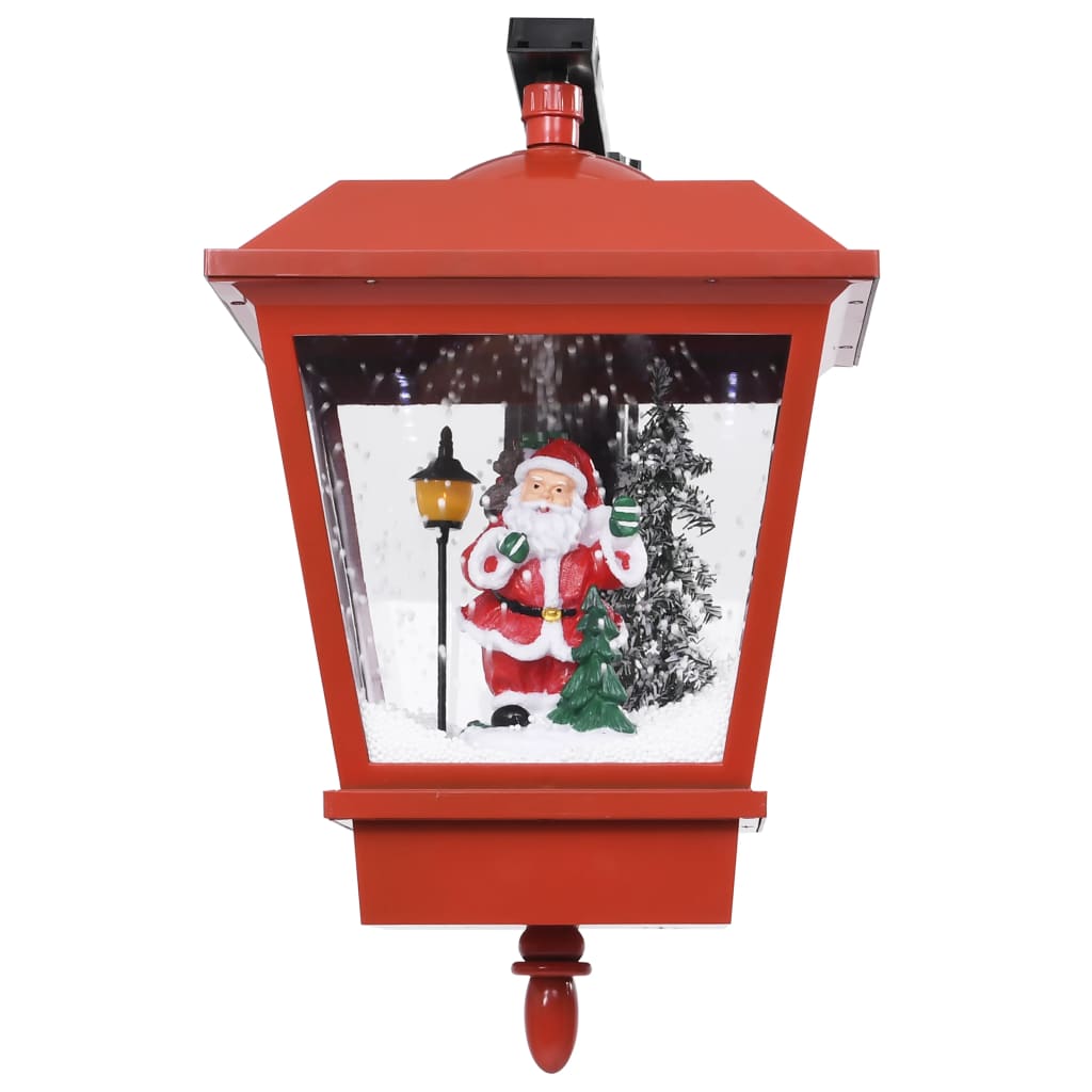 vidaXL Vianočná nástenná lampa s LED svetlami a Santom červené 40x27x45 cm
