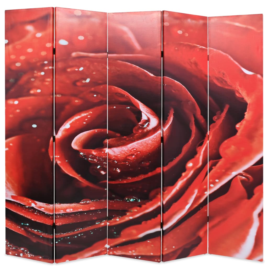 vidaXL Skladací paraván 200x170 cm, potlač červenej ruže