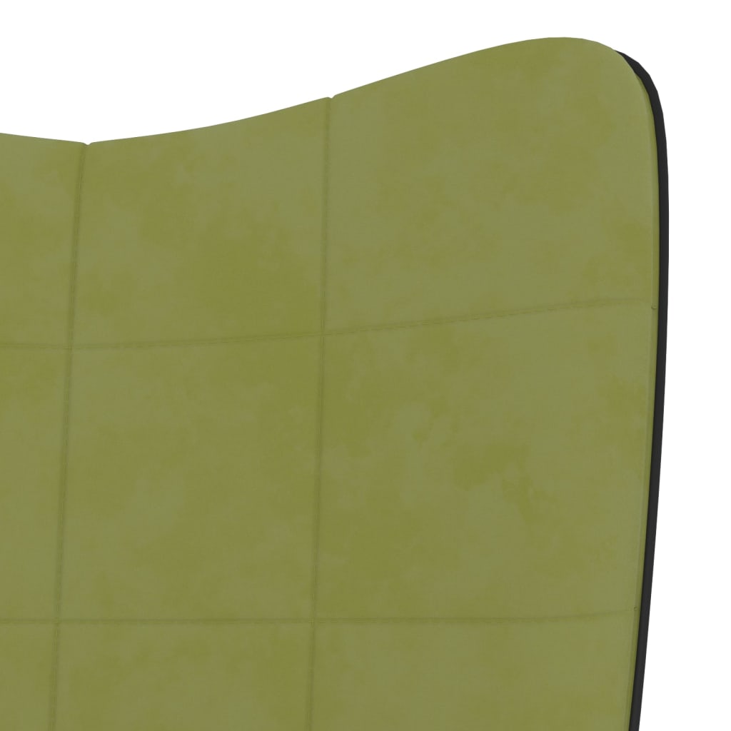 vidaXL Relaxačné kreslo s podnožkou bledozelené zamat a PVC