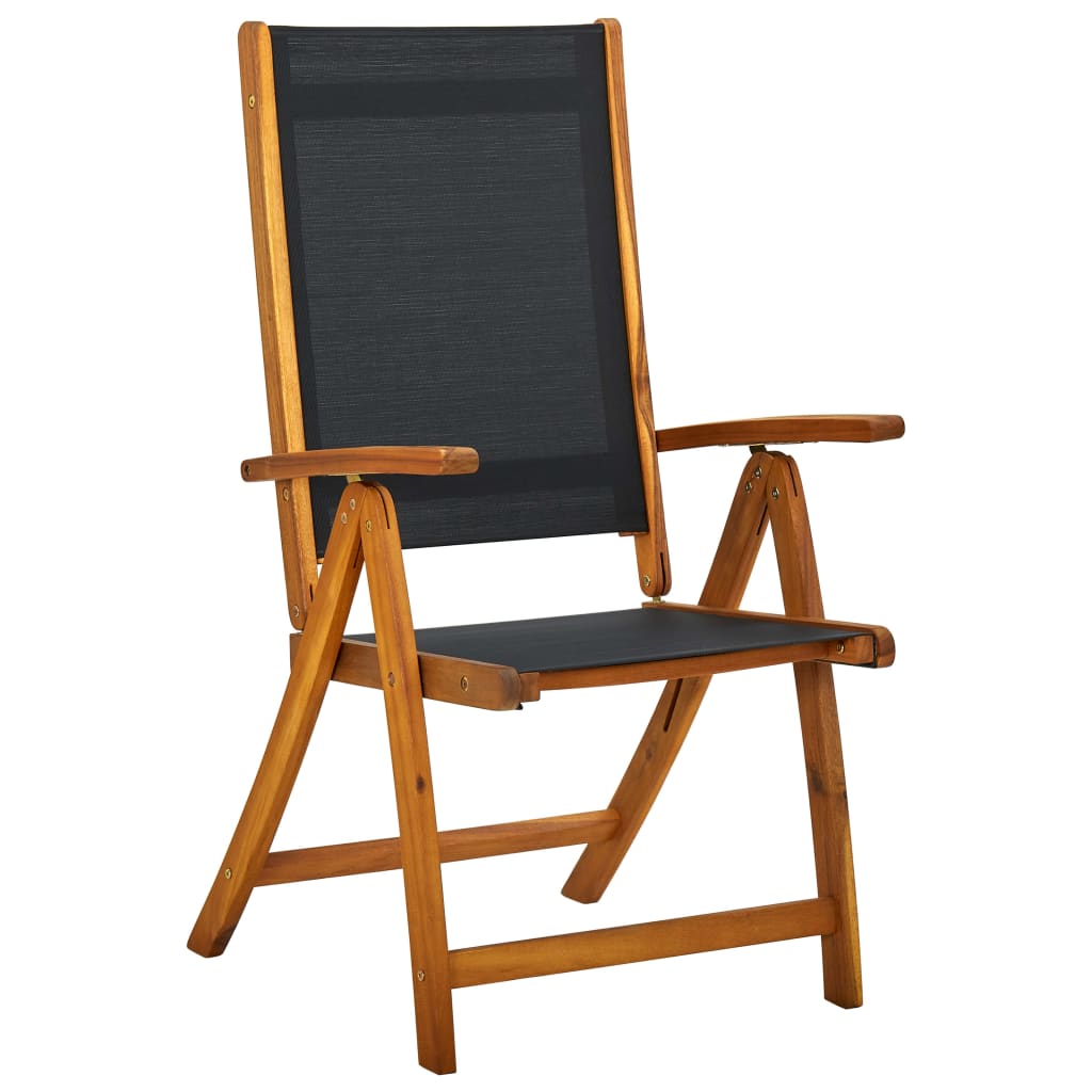 vidaXL Skladacie záhradné stoličky 6 ks akáciový masív a textilén