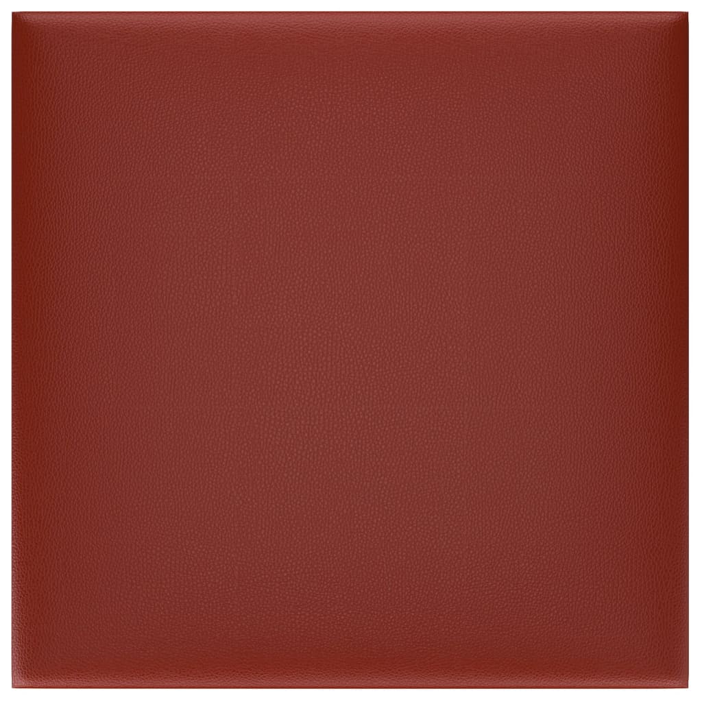 vidaXL Nástenné panely 12 ks vínovo červené 30x30cm umelá koža 1,08 m²
