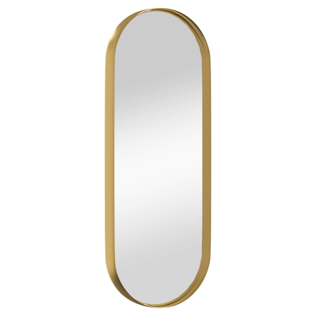 vidaXL Nástenné zrkadlo zlaté 15x40 cm oválne