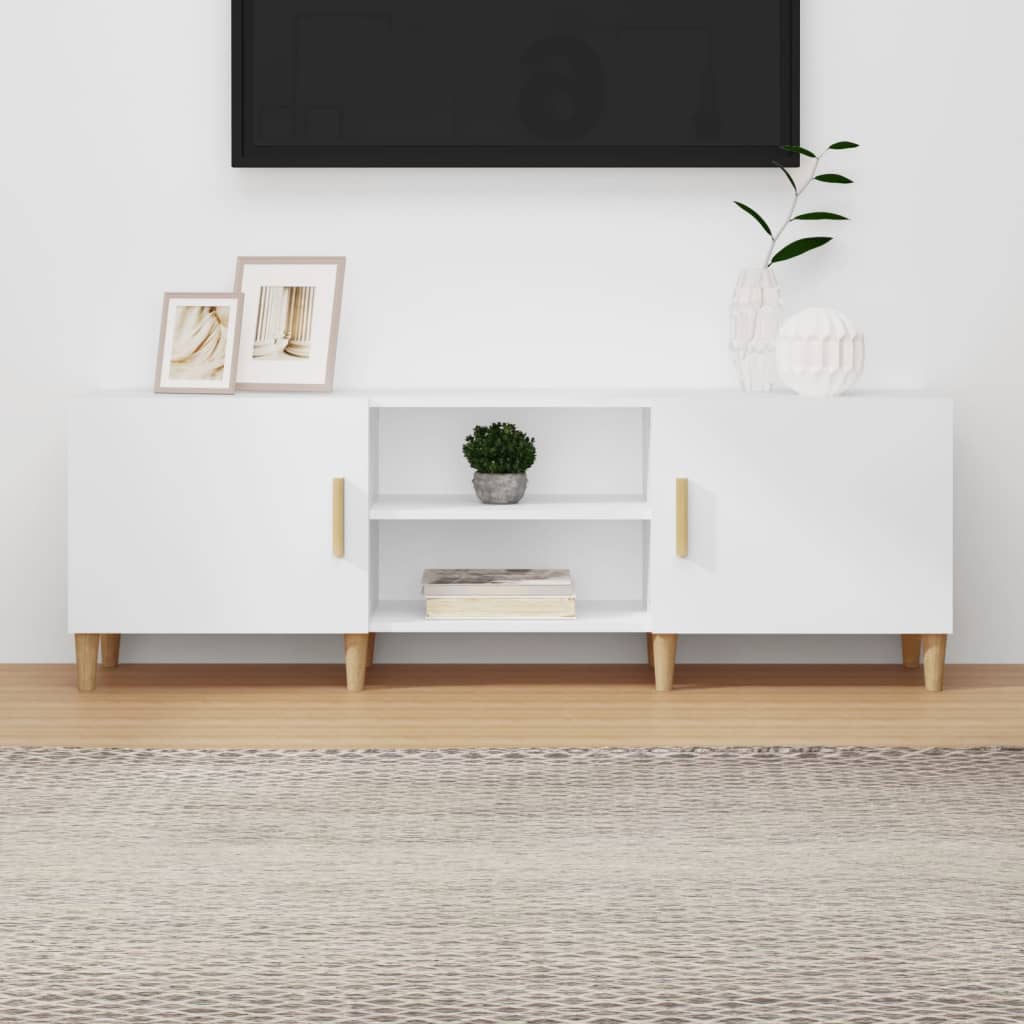 vidaXL TV stolík biely 150x30x50 cm spracované drevo