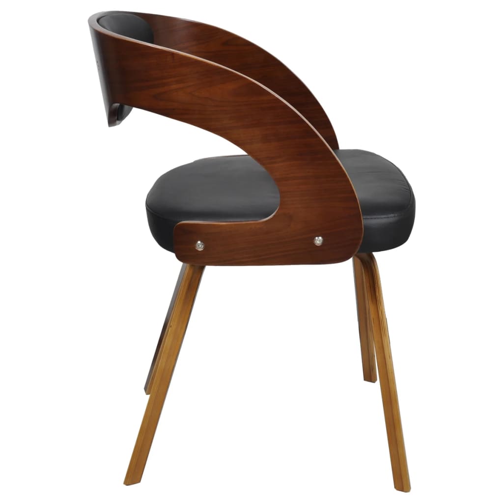 vidaXL Jedálenské stoličky 4 ks, hnedé, ohýbané drevo a umelá koža