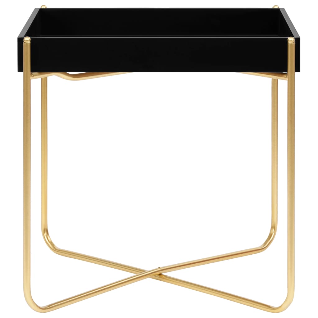 vidaXL Bočný stolík čierno-zlatý 38x38x38,5 cm MDF