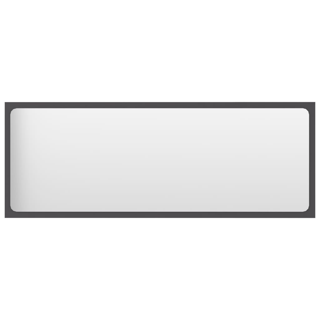 vidaXL Kúpeľňové zrkadlo sivé 100x1,5x37 cm drevotrieska