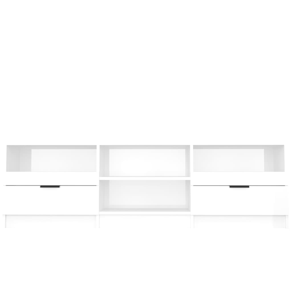 vidaXL TV stolík lesklý biely 150x33,5x45 cm spracované drevo