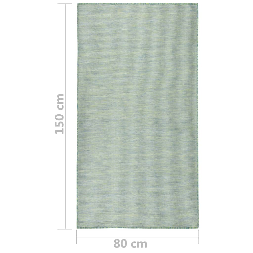 vidaXL Vonkajší koberec s plochým tkaním 80x150 cm tyrkysový
