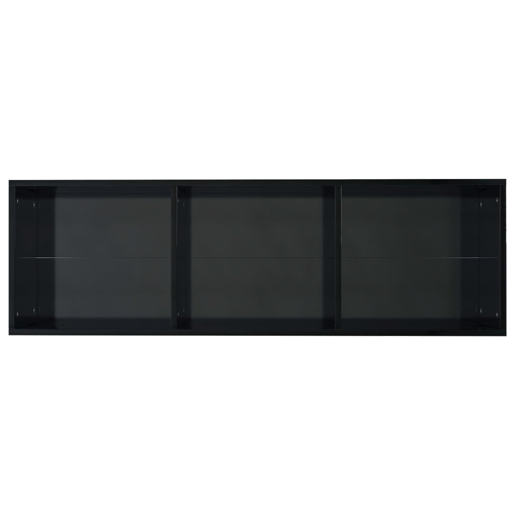 vidaXL Knižnica/TV skrinka, lesklá čierna 36x30x114cm kompozitné drevo