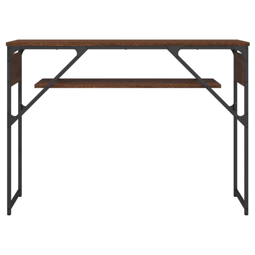 vidaXL Konzolový stolík s policou hnedý dub 105x30x75 cm kompoz. drevo
