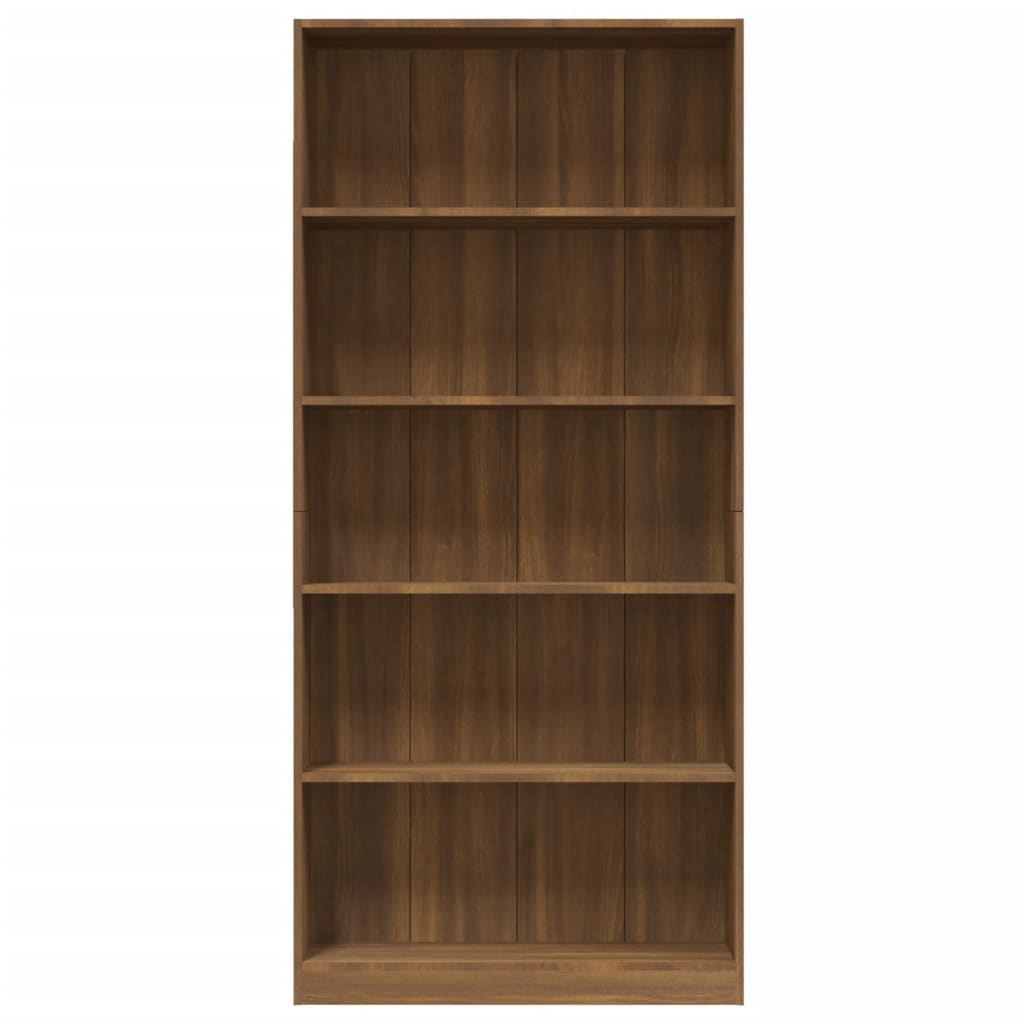 vidaXL 5-poschodová knižnica hnedý dub 80x24x175 cm spracované drevo