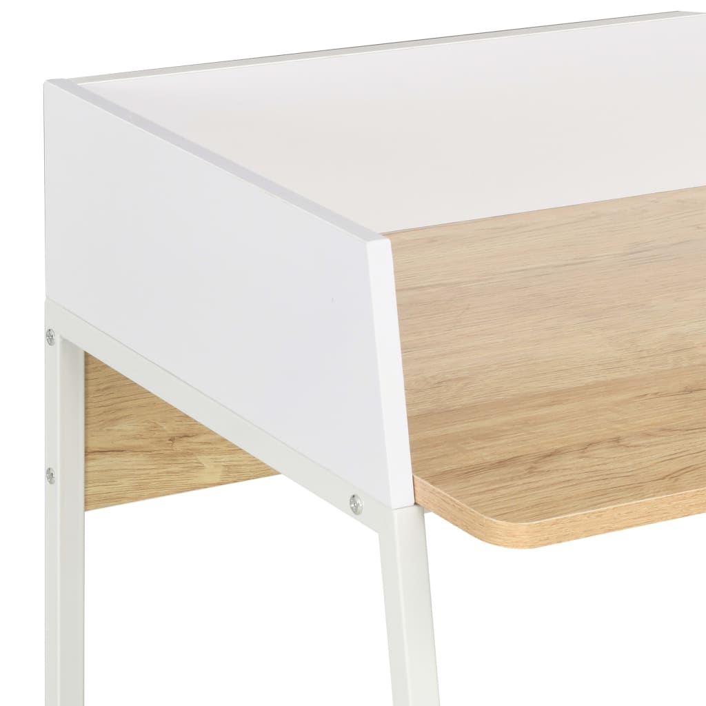vidaXL Stôl biely a dubový 90x60x88 cm
