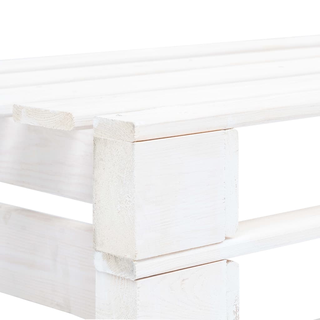 vidaXL Záhradná lavička z paliet, drevo, biela