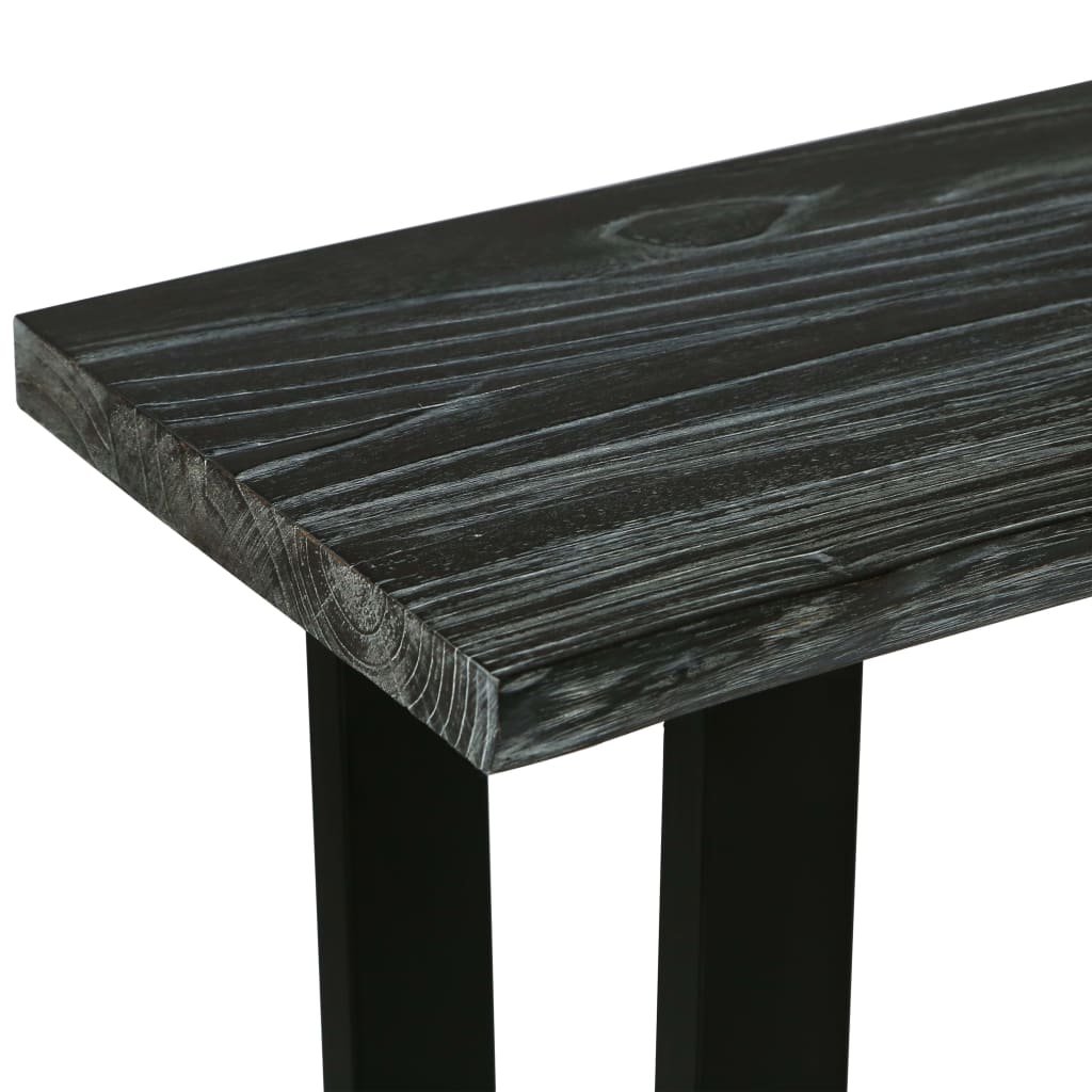 vidaXL Konzolový stolík masívne mindi drevo 110x35x75 cm sivý