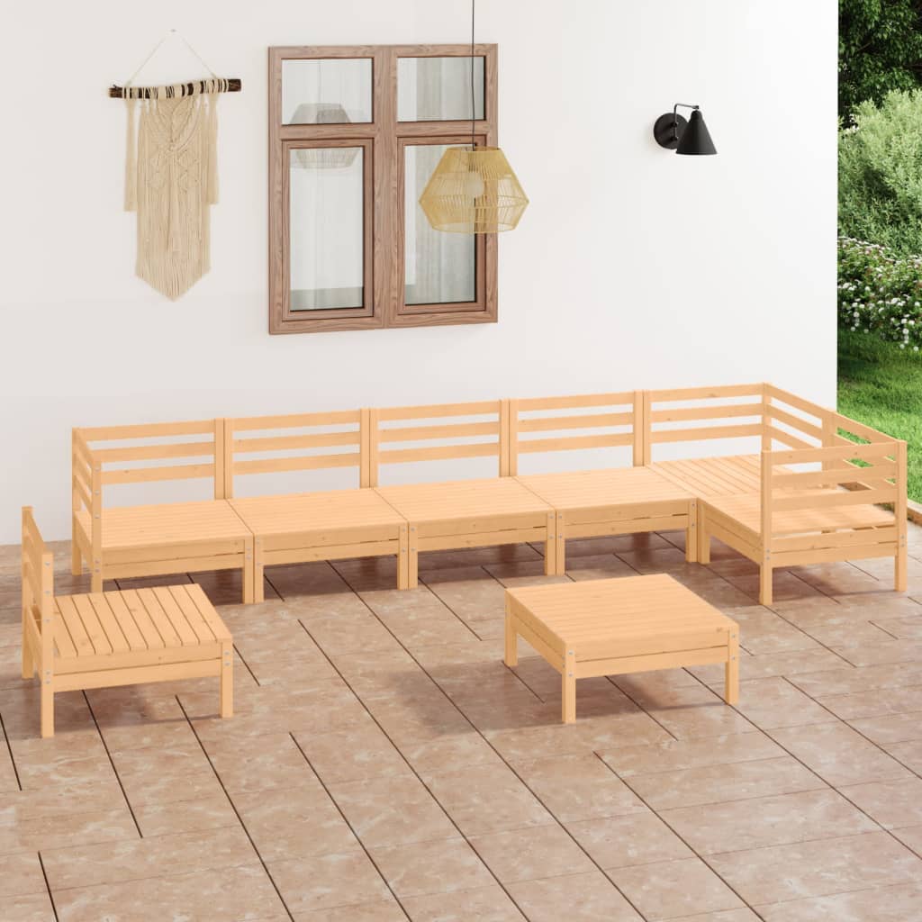 vidaXL 8-dielna záhradná sedacia súprava masívne borovicové drevo