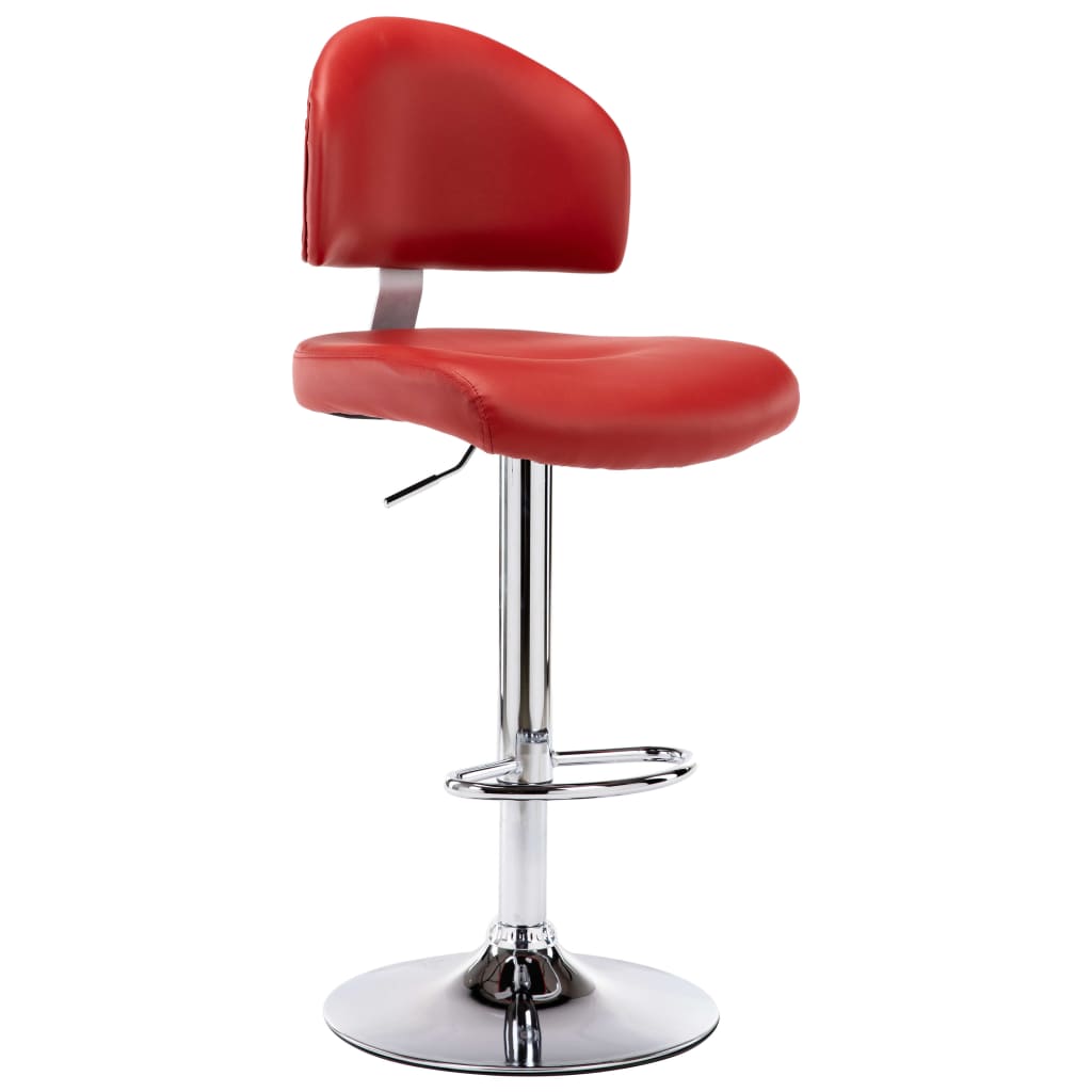 vidaXL Barové stoličky 2 ks, vínovo červené, umelá koža