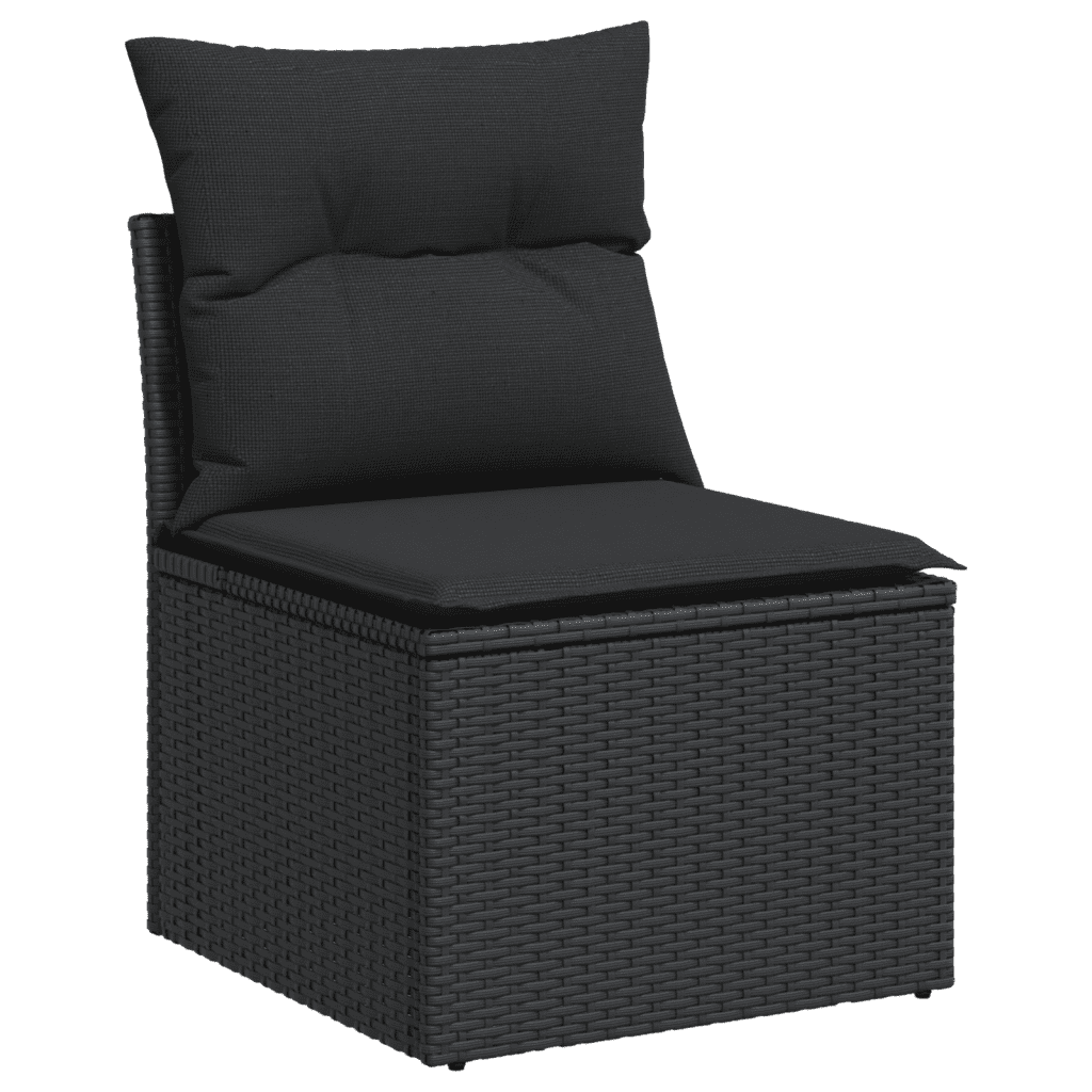 vidaXL 3-dielna záhradná sedacia súprava s podložkami polyratan čierna