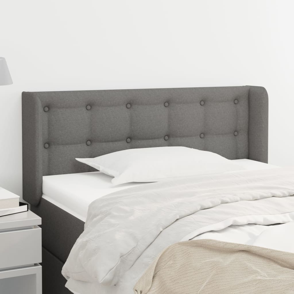 vidaXL Čelo postele so záhybmi tmavosivé 93x16x78/88 cm látka