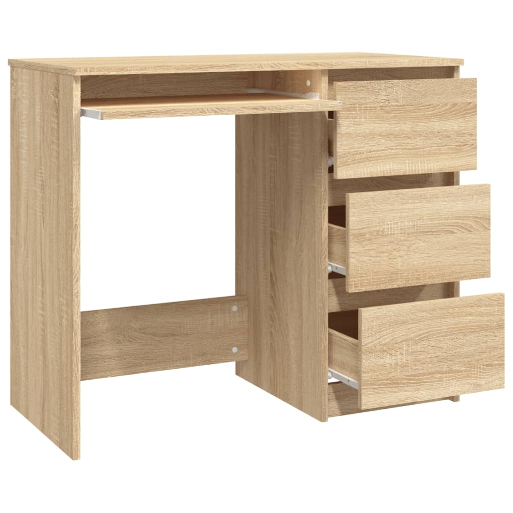 vidaXL Písací stôl, dub sonoma 90x45x76 cm, drevotrieska