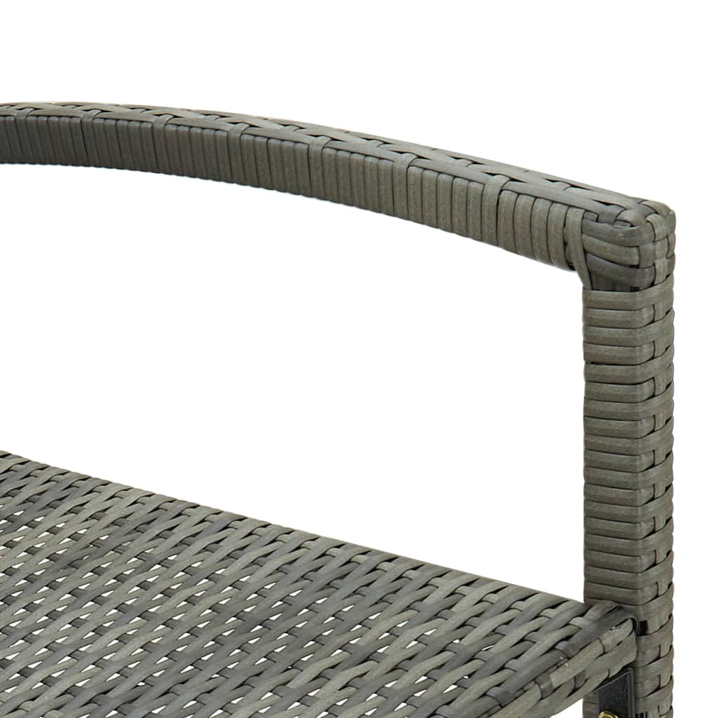 vidaXL Barové stoličky 4 ks sivé polyratan