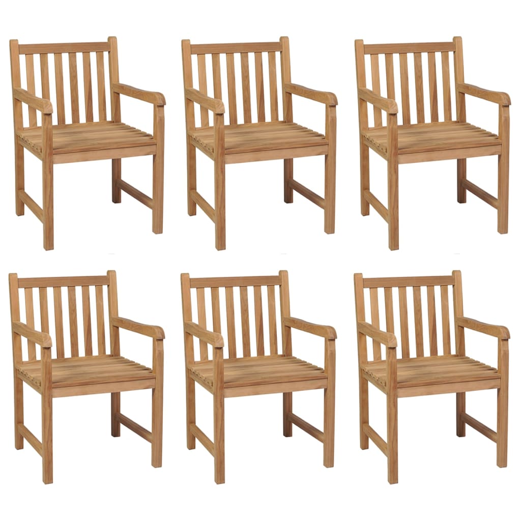 vidaXL Záhradné stoličky 6 ks so svetlomodrými podložkami tíkový masív