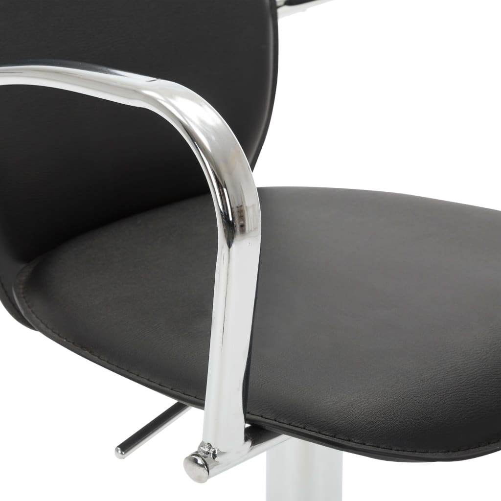 vidaXL Barové stoličky s opierkami 2 ks, čierne, umelá koža