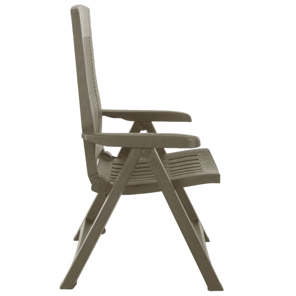 vidaXL Sklápacie záhradné stoličky 2 ks plastové farba kávy mocca