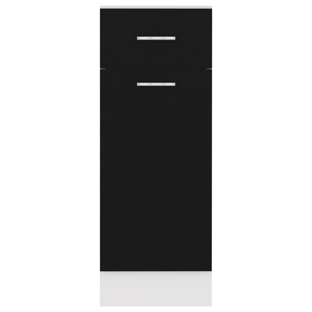 vidaXL Spodná skrinka+zásuvka, čierna 30x46x81,5 cm, kompozitné drevo
