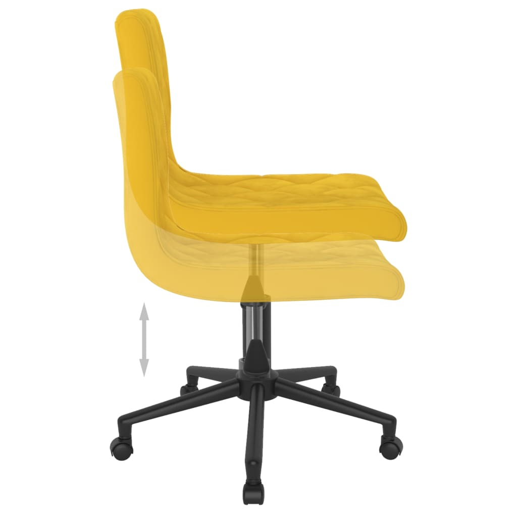 vidaXL Otočné jedálenské stoličky 2 ks horčicovo-žlté zamatové