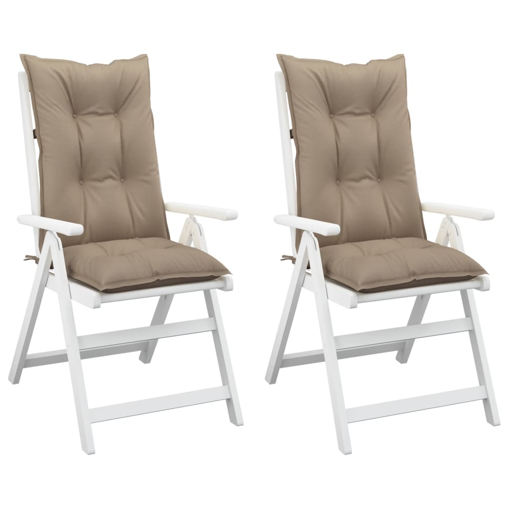 vidaXL Podložky na záhradné stoličky 2 ks sivohnedé 120x50x7 cm