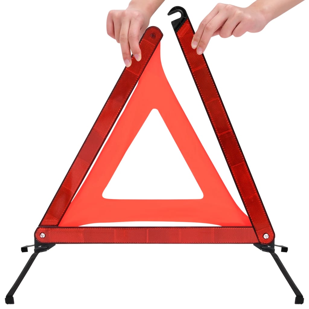 vidaXL Dopravné výstražné trojuholníky 4 ks červené 56,5x36,5x44,5 cm