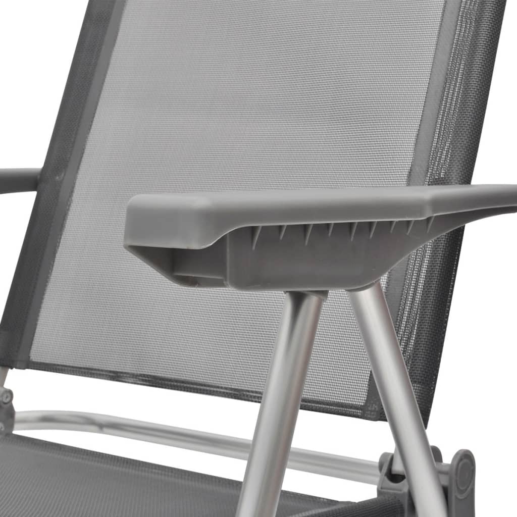 Skladacie nastaviteľné kempingové stoličky z hliníka, 2 ks