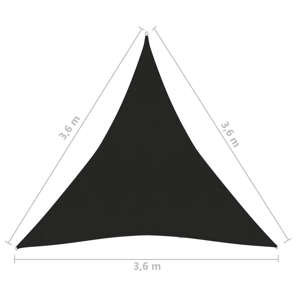 vidaXL Tieniaca plachta 160 g/m² čierna 3,6x3,6x3,6 m HDPE