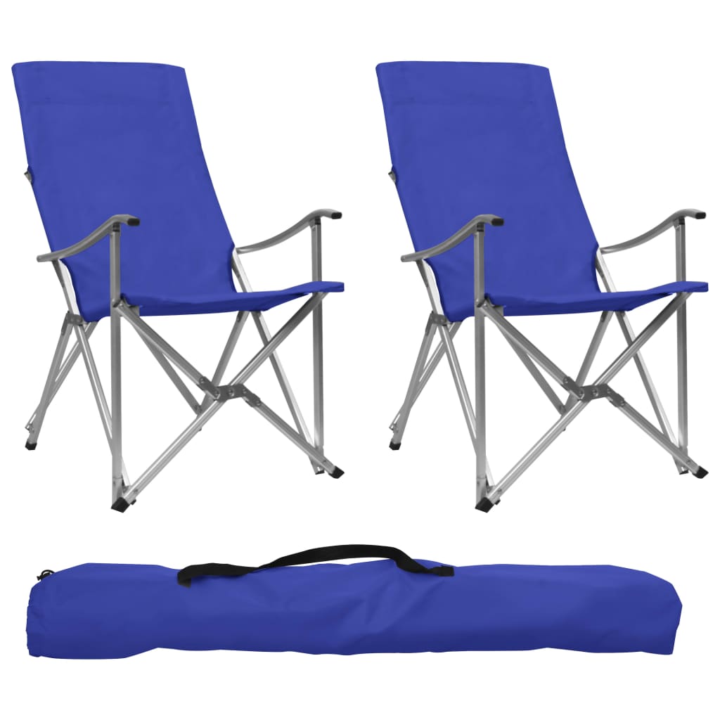 vidaXL Skladacie kempingové stoličky 2 ks modré