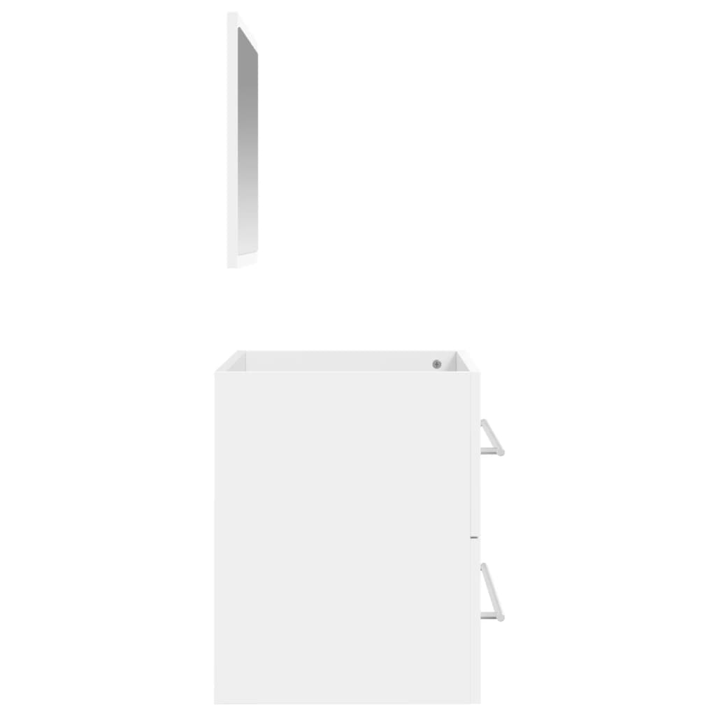 vidXL Kúpeľňová skrinka so zrkadlom biela kompozitné drevo