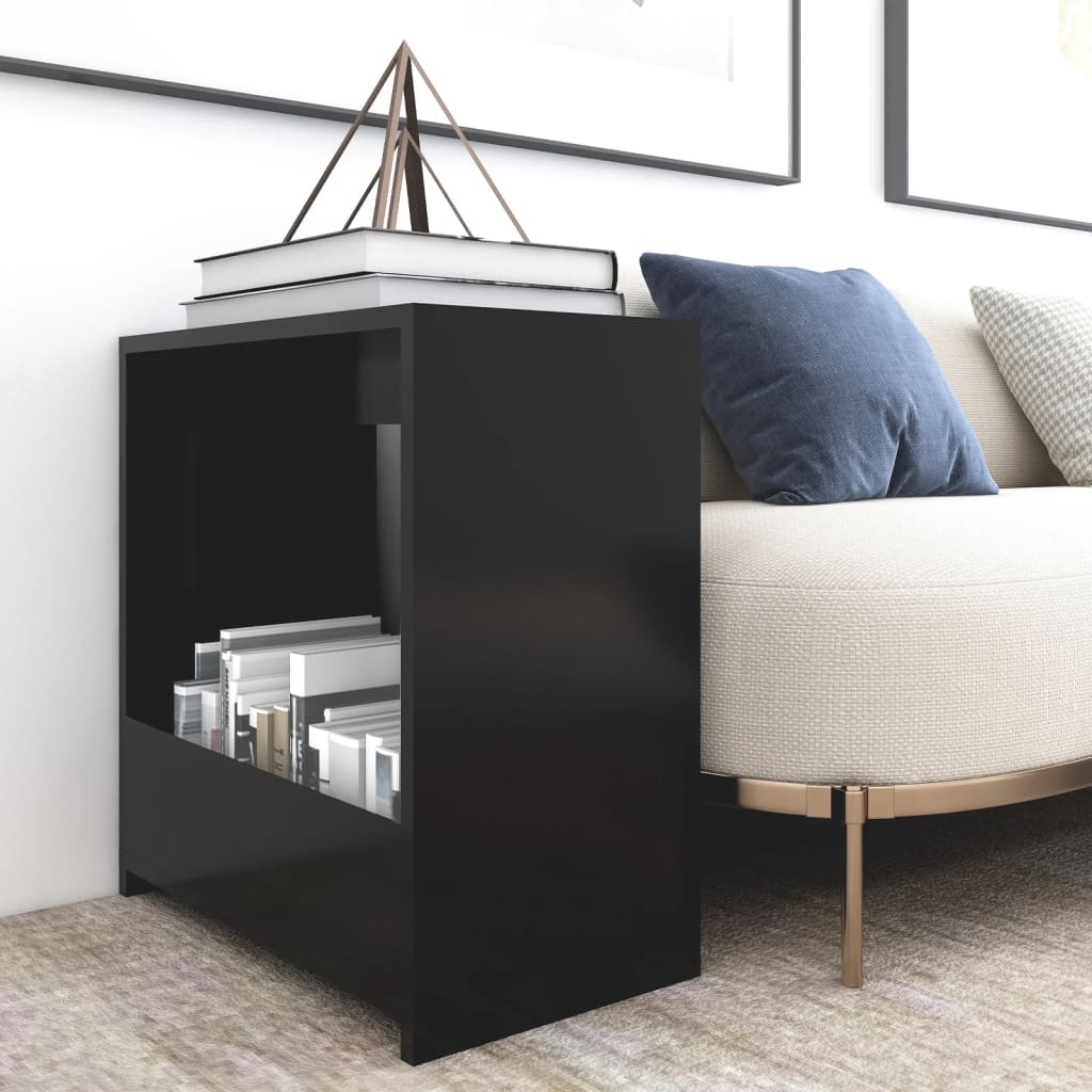 vidaXL Príručný stolík, čierny 50x26x50 cm, kompozitné drevo