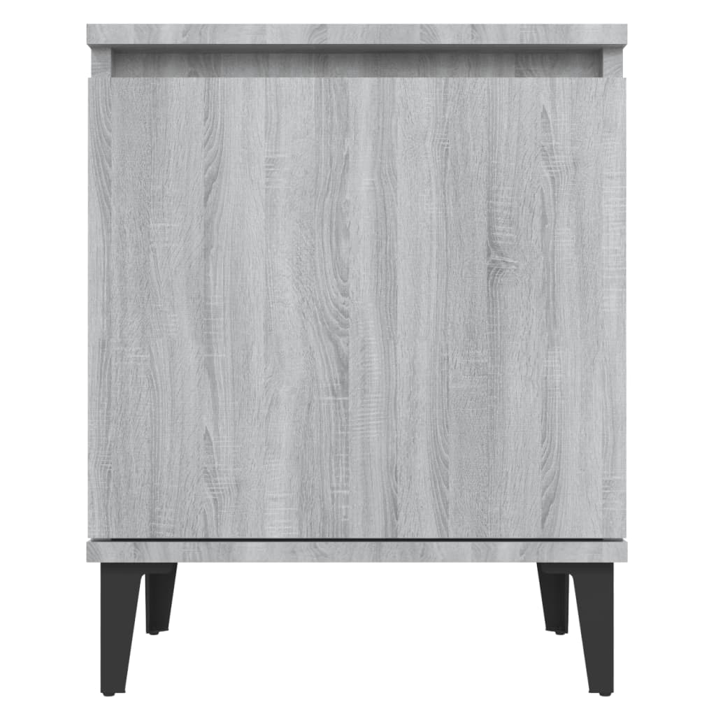 vidaXL Nočný stolík s kovovými nohami sivý dub sonoma 40x30x50 cm