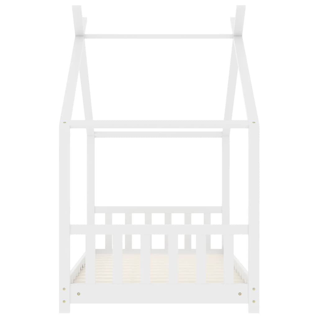 vidaXL Detský posteľný rám biely 80x160 cm borovicový masív